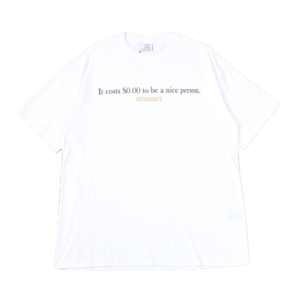 It Costs $0.00 To Be A Nice Person Tee White